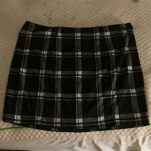 Black and white plaid skirt